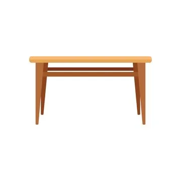 Kitchen table icon flat vector. Wood desk Stock Illustration