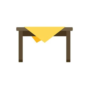 Kitchen table icon flat vector. Interior design Stock Illustration