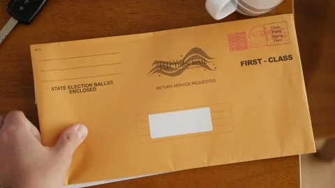Kitchen Table with Mail Including Election Ballot 스톡 동영상 139360103