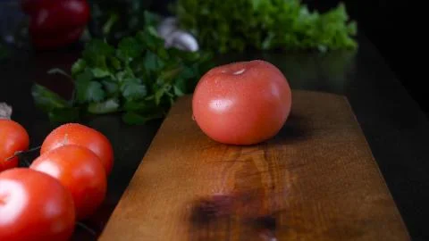 Kitchen table with vegetables. Stock-Fotos