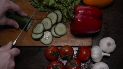 Kitchen table with vegetables. Stock Photos