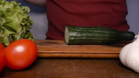 Kitchen table with vegetables. Stock-Fotos
