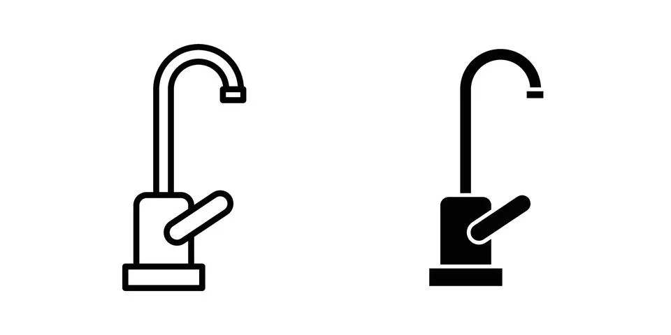 Kitchen tap icon set, collection of vector icons Stock Illustration