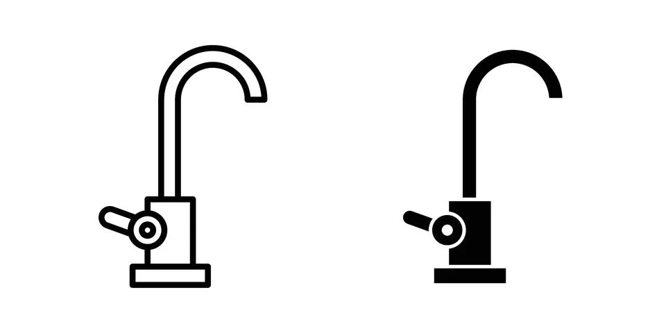 Kitchen tap icon set. Vector EPS 10 Stock Illustration
