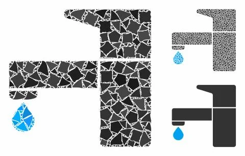 Kitchen tap Mosaic Icon of Rough Elements Stock Illustration