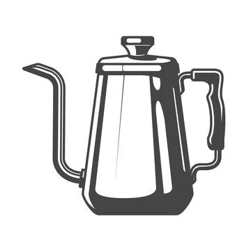 Kitchen tea or coffee pot icon, water kettle, teapot vector 스톡 일러스트