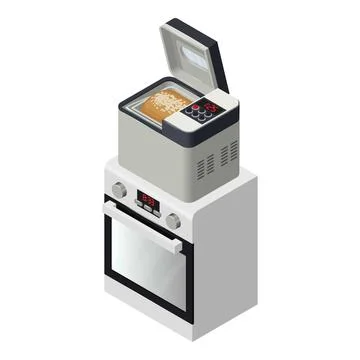 Kitchen technique icon isometric vector. New modern oven and bread maker icon Stock Illustration