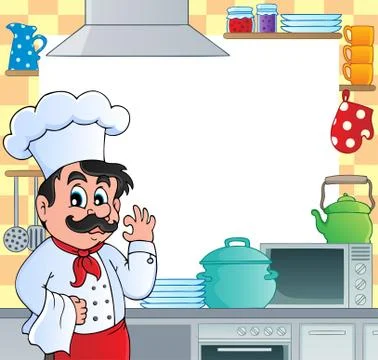 Kitchen theme frame - illustration. Stock Illustration