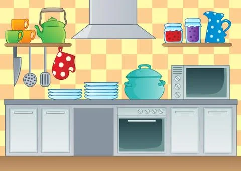Kitchen theme image - illustration. Illustrazione stock