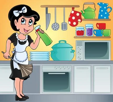 Kitchen theme image - illustration. Illustrazione stock