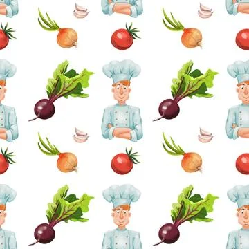 Kitchen theme seamless pattern for your design Stock Illustration