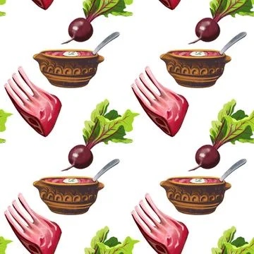 Kitchen theme seamless pattern for your design Stock Illustration