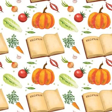 Kitchen theme seamless pattern for your design Stock Illustration