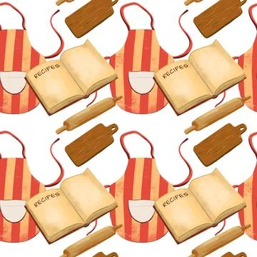 Kitchen theme seamless pattern for your design Stock Illustration