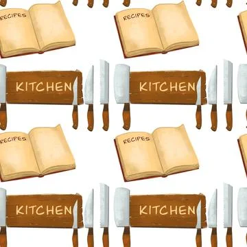 Kitchen theme seamless pattern for your design Stock Illustration