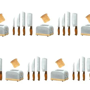 Kitchen theme seamless pattern for your design Stock Illustration