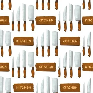 Kitchen theme seamless pattern for your design Stock Illustration