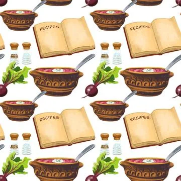 Kitchen theme seamless pattern for your design Stock Illustration