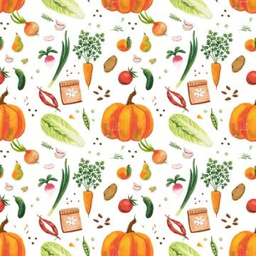 Kitchen theme seamless pattern for your design Illustrazione stock