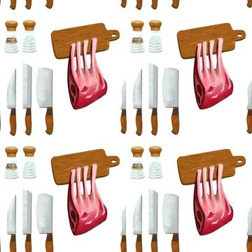 Kitchen theme seamless pattern for your design Stock Illustration