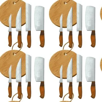 Kitchen theme seamless pattern for your design Stock Illustration