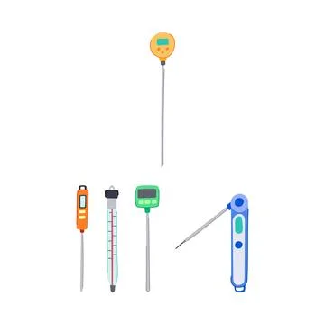 Kitchen thermometers different types for cooking and baking Stock Illustration