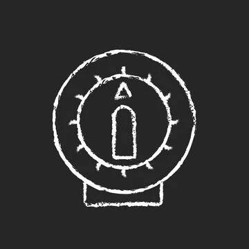 Kitchen timer chalk white icon on dark background Stock Illustration
