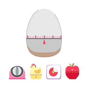Kitchen timer collection offering precise cooking time management Illustrazione stock