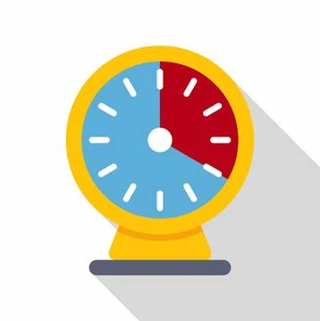 Kitchen timer counting down time flat design Stock Illustration