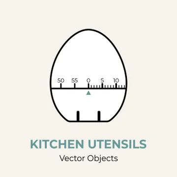Kitchen timer egg vector illustration. Vector line illustration isolated. Kit Stock Illustration