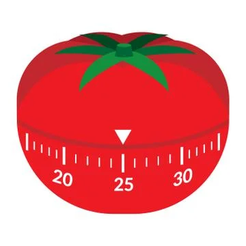 Kitchen Timer in the form of a red tomato. Mechanical device, Time Interval. Stock Illustration
