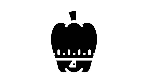 Kitchen timer glyph icon animation Stock Footage 166425063