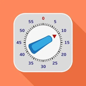Kitchen timer icon, flat style Stock Illustration