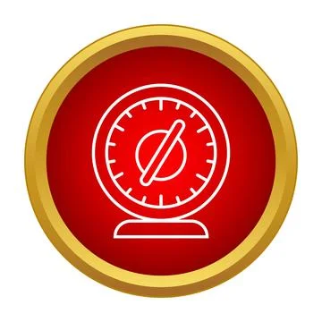 Kitchen timer icon with minute markings in red circle Stock Illustration