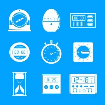 Kitchen timer icons set, simple style Stockillustratie