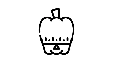 Kitchen timer line icon animation Stock Footage 166433087