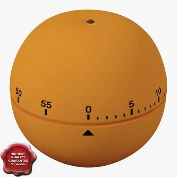 Kitchen Timer Orange 3D Model
