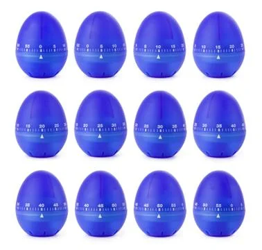 Kitchen timer sequence with 5 minutes time intrervals Stock Photos