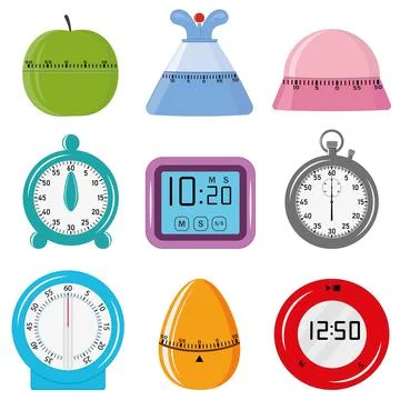Kitchen timer set, color vector illustration Stock Illustration