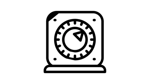 Kitchen timer start icon animation Stock Footage 151262796