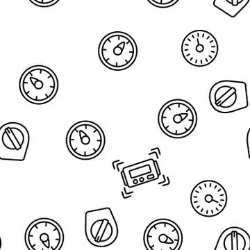 Kitchen Timer Tool Vector Seamless Pattern イラスト素材
