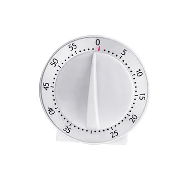 Kitchen timer on white Stock Photos