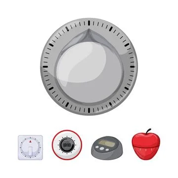 Kitchen timers different models for cooking deadlines Stockillustratie