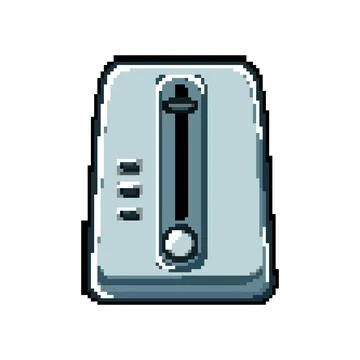 Kitchen toaster bread pixel art vector illustration 스톡 일러스트