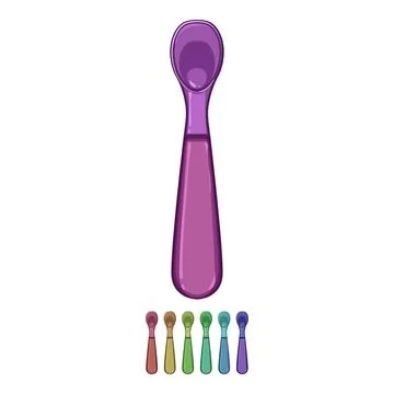 Kitchen toddler spoon cartoon vector graphic Stock Illustration