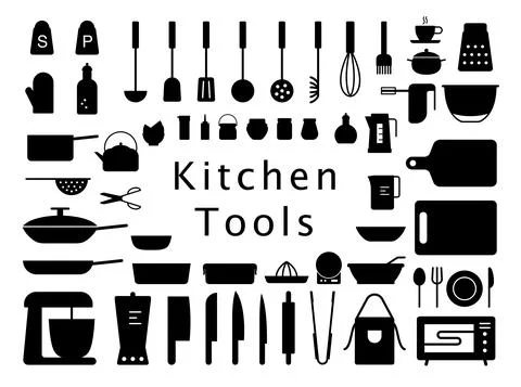 Kitchen tool icons collection Stock Illustration