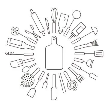 Kitchen tool icons collection Stock Illustration