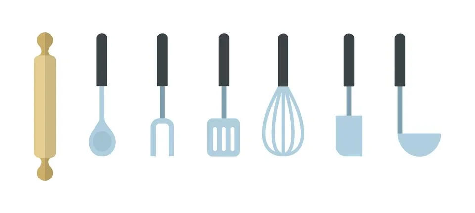 Kitchen tool kit vector icon flat isolated Illustrazione stock