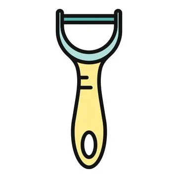 Kitchen tool vegetable peeler icon preparing food Stock Illustration