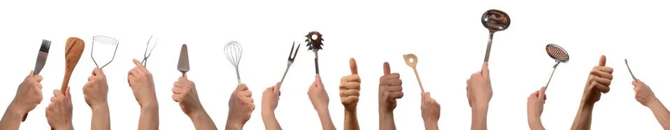 Kitchen tools and thumbs up Stock Photos